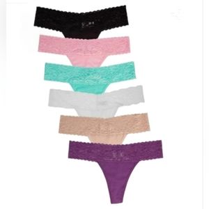 Jo & Bette (L) Lace Trim Cotton Thongs 6pk